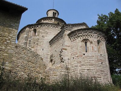 Interno della Rotonda con le otto colonne monolitiche e l'ambulacro